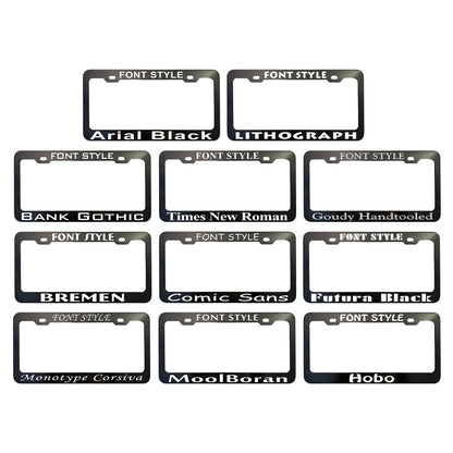 Custom License Plate Frames - Anodized Aluminum