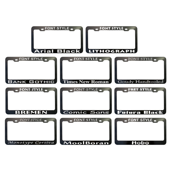 Custom License Plate Frames - Anodized Aluminum