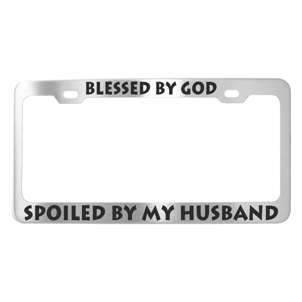 Funny Phrase License Plate Frames - Stainless Steel