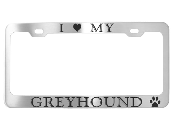 Pet License Plate Frames - Stainless Steel