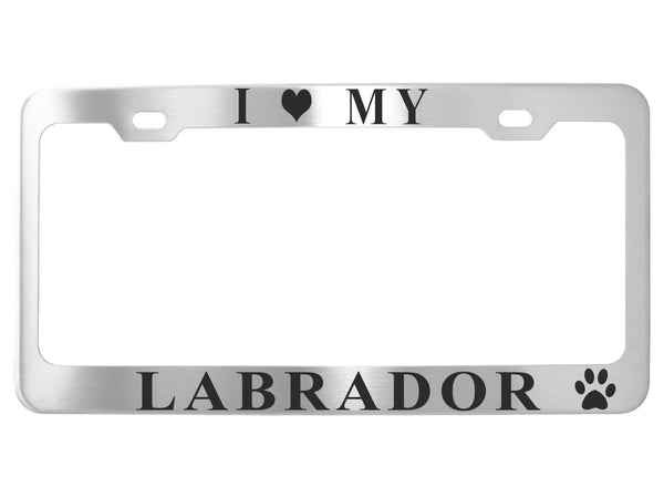 Pet License Plate Frames - Stainless Steel