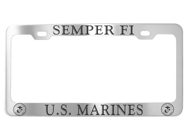 Military License Plate Frames - Stainless Steel