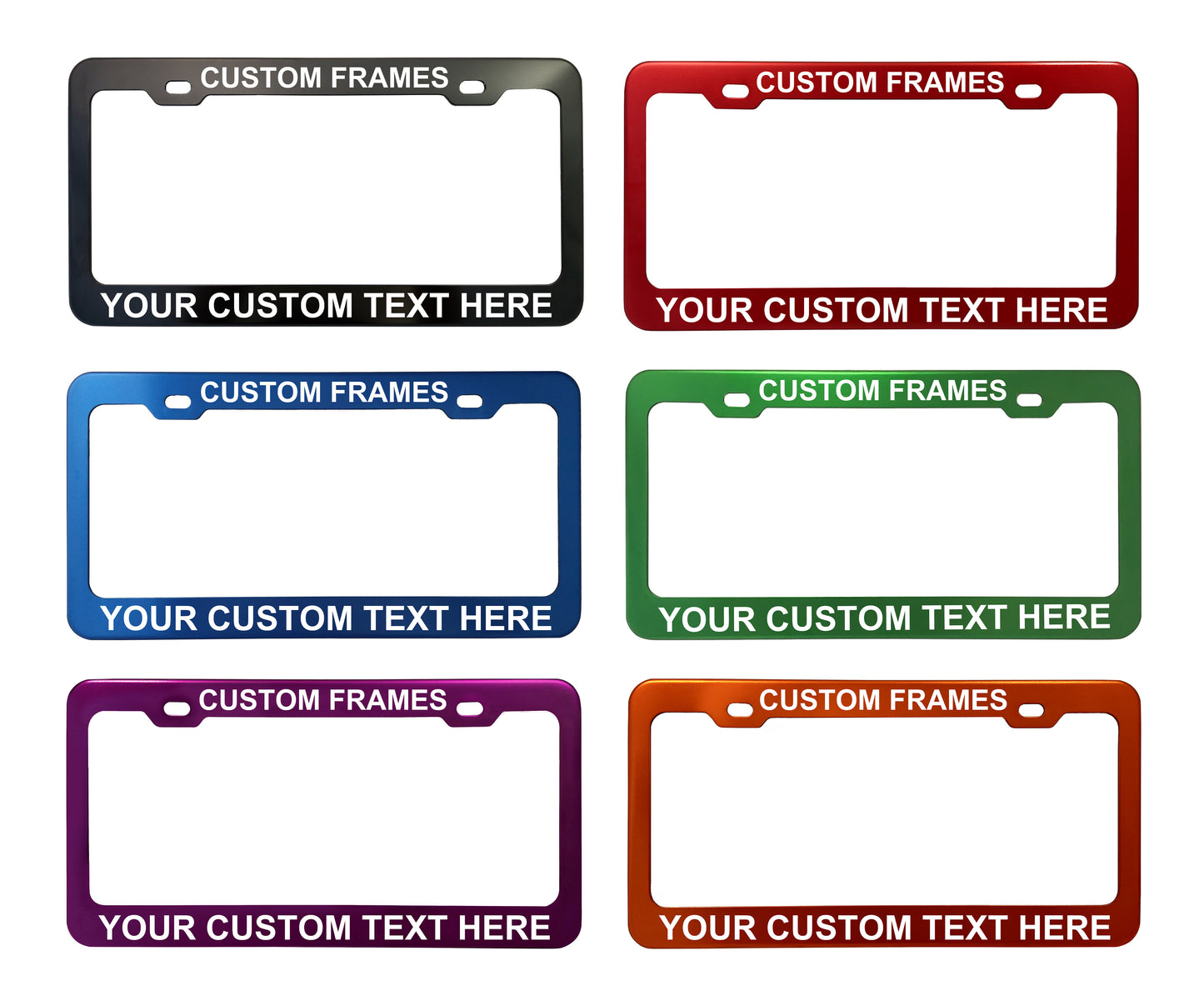 Custom License Plate Frames - Anodized Aluminum